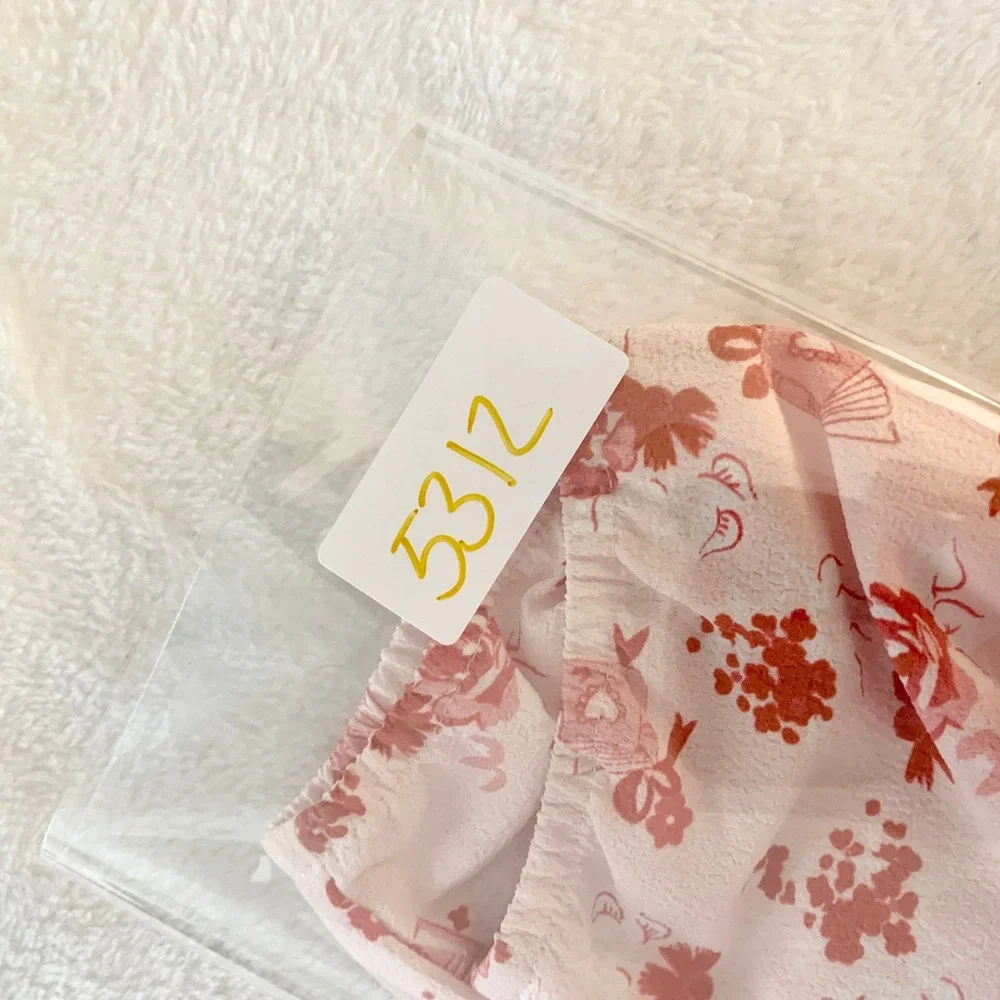 Hill House Floral Bloomers Diaper Cover Girl Size 12-18M Pink Red Book Bow Print